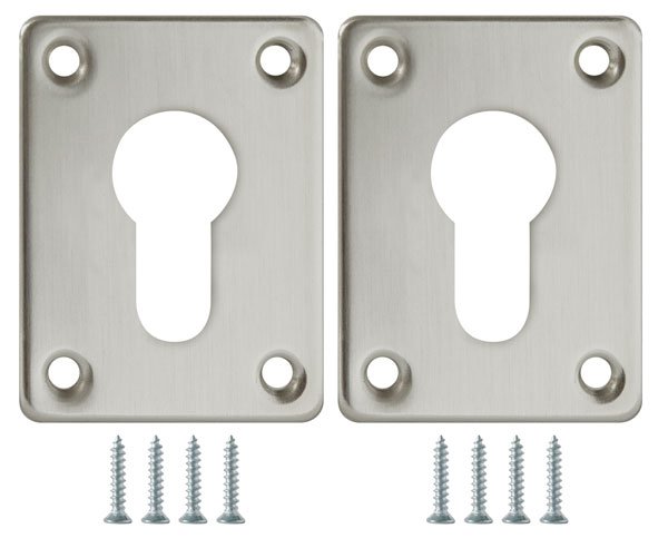 Декоративная накладка ESC083-SN-3 (МАТ НИКЕЛЬ) на цилиндр сталь (2 шт.)